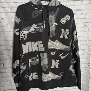Nike Sportswear Club Fleece Mens Size XXL Tall FV1921-045 Black Hoodie Pullover